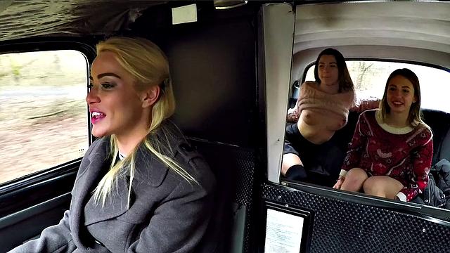 Lesbian Taxi Wild Orgasms