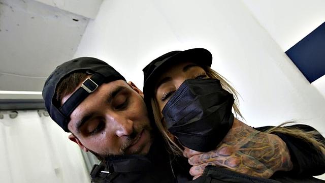 Bisexual babe licked, fucked, and jizzed in security.