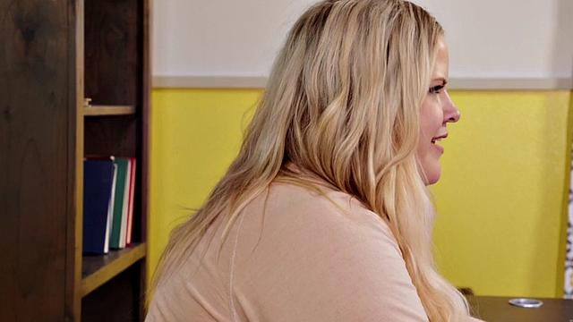 Busty ts teacher bareback in classroom while jerking off