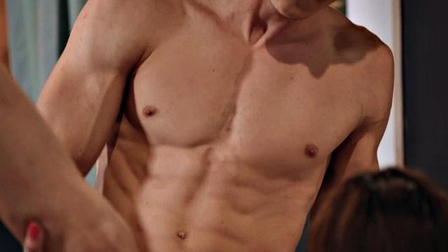 Bisex MILF watches couple fuck and fingers her wet muff