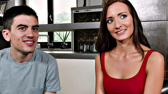 Watch this hungarian teen take it hard from behind and get a cumshot on her bald pussy