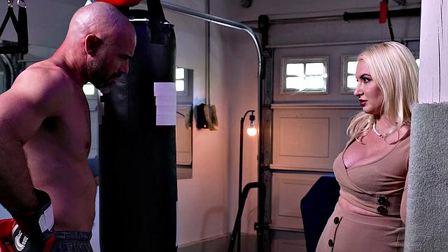 Big tit blonde Kate Dee fucks her husband's bully boss