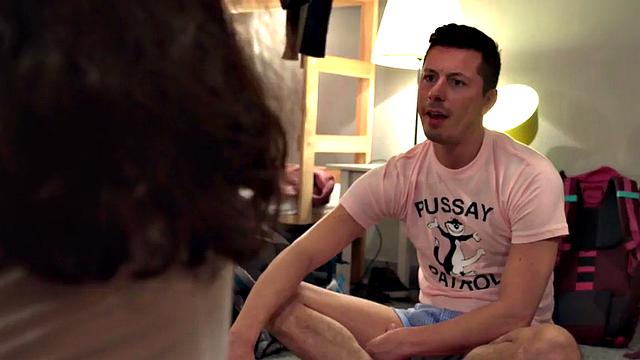 21yo hostel babe and her big-titted BFF in pussypounded 3some