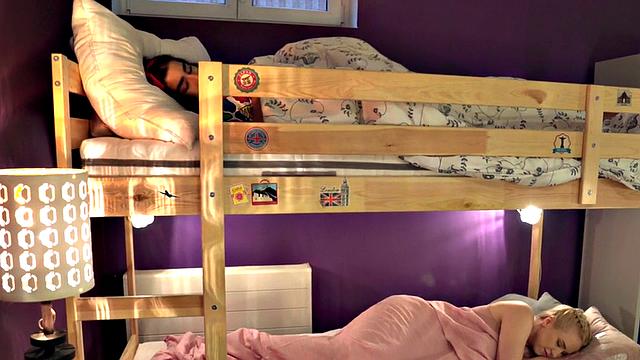 21yo hostel babe and her big-titted BFF in pussypounded 3some