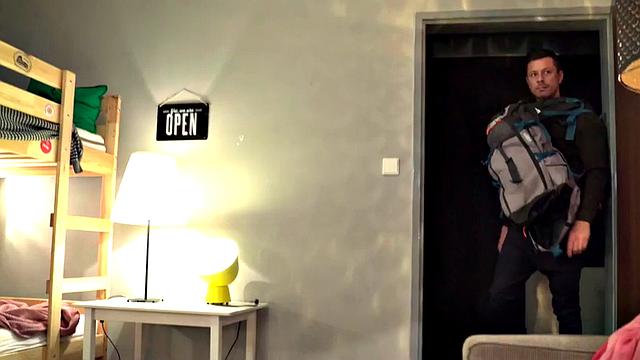 21yo hostel babe and her big-titted BFF in pussypounded 3some