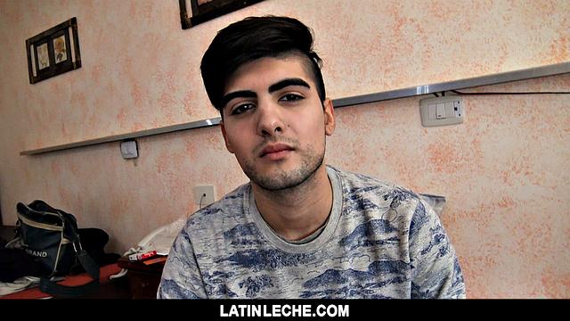hung latin guy takes cock at home and rides for a hot cumshot