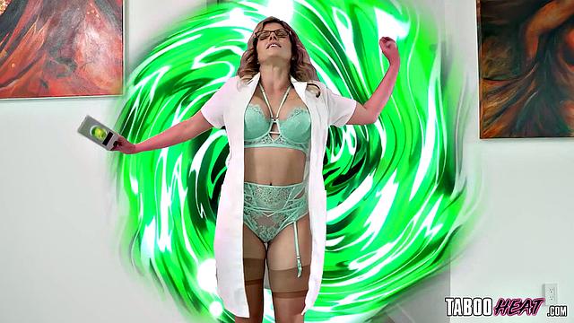 Cory Chase Teaches Stripper Stepsister How to Lap Dance - TabooHeat