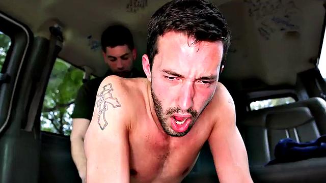 Blindfolded hunk gets cocksucked by gay