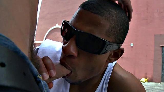 Real Black thug picked up and fucked outdoors by white top