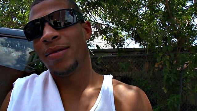 Real Black thug picked up and fucked outdoors by white top