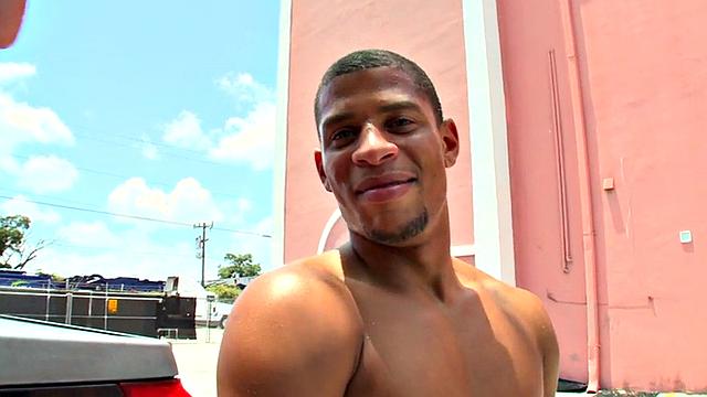 Real Black thug picked up and fucked outdoors by white top