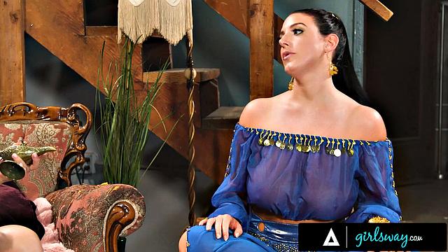 GIRLSWAY - Busty Lena Paul Frees Genie Angela White By Letting Her Tongue-Fuck Sofi Ryan