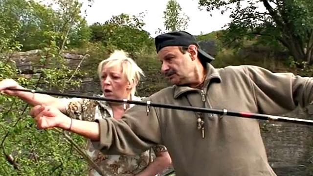 Chubby teen and oldie on grandpa's cock