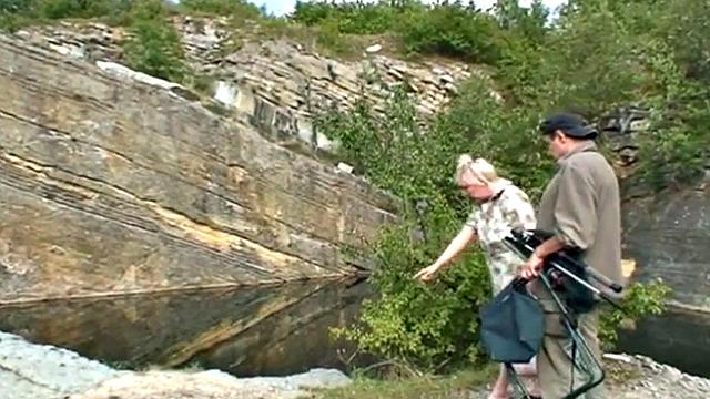 Chubby teen and oldie on grandpa's cock