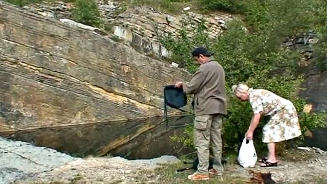 Chubby teen and oldie on grandpa's cock