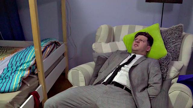 Busty hostel inspector rides dick on bunkbed ffm