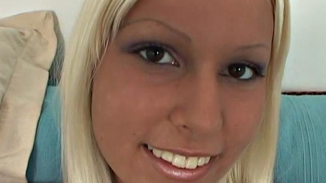 Busty babe masturbating solo with massive dildo