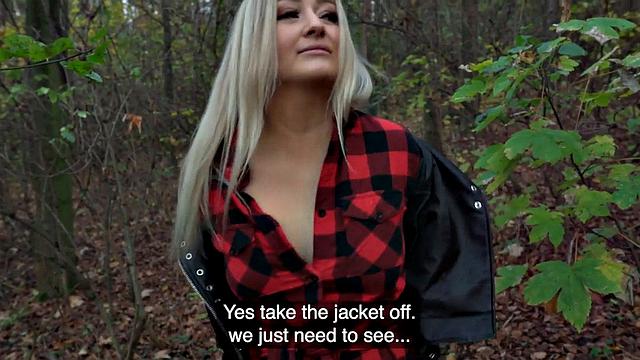 Public dirty slut penetrated in wet pussy hole