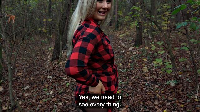 Public dirty slut penetrated in wet pussy hole