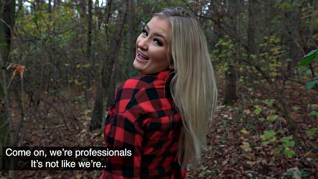 Public dirty slut penetrated in wet pussy hole