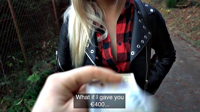 Public dirty slut penetrated in wet pussy hole