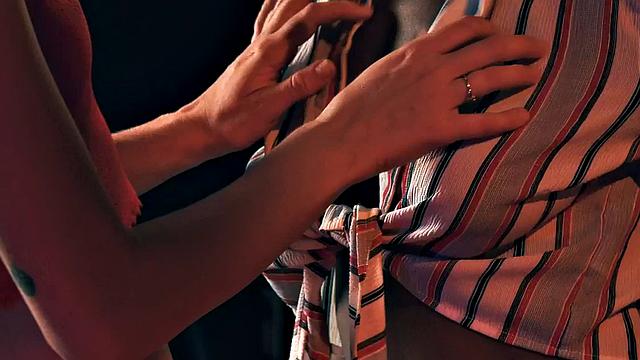 Busty Ebony 3some fucked on billiard table with her BFF