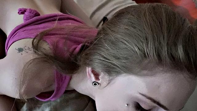 Watch this sexy GF's skinny body bounce while she fucks and sucks in the bedroom