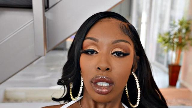 Oiled ebony slut fucked hardcore in doggystyle