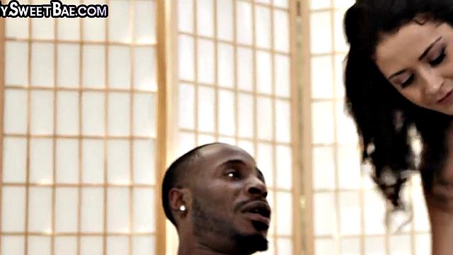 Petite college babe in uniform riding her classmates cock