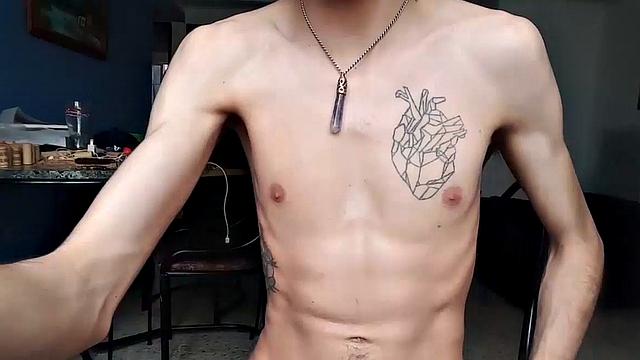 Our featured solo boy of the week is a bearded young man who just wants to be known as Pervert Boy. The skinny and smooth Latino strips to his underwear and gives us a look at his bubble butt, before revealing his big stiff cock.