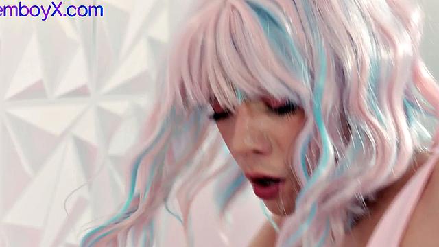 Cute femboy cosplays getting rimmed