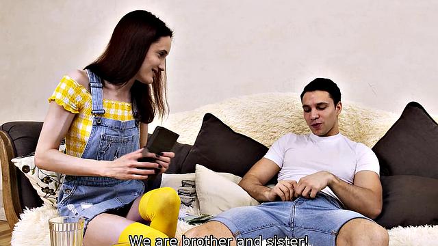 SISPORN. Sweet chick seduced for sex with stepbrother for reward