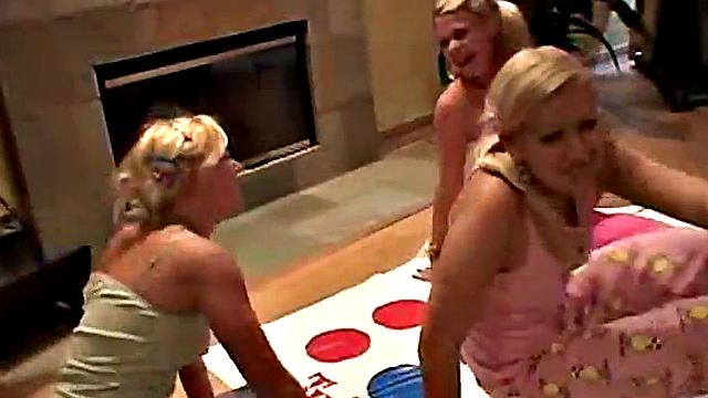 Naked lesbos play twister