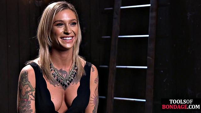 Suspended slut toyed by maledom