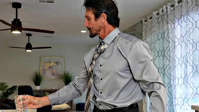 GIRLSRIMMING - Nasty Avery Black giving a sloppy rimjob to stepdad