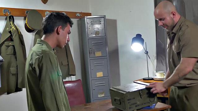 Young Oscar Hart has gotten in trouble again and its Alex Hell's job to teach him a lesson he won't soon forget. Daddy bends the boy over his desk and starts to spank his ass, before deciding to use a dildo.