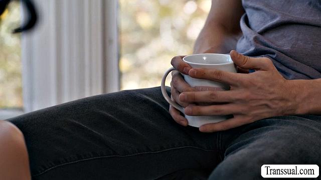 Skinny babe gives her lover a blowjob payment