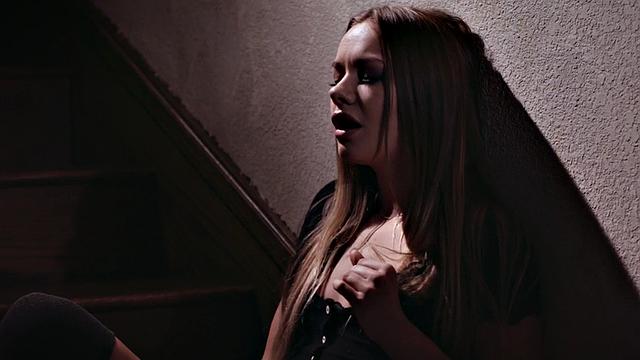 Perv stepdaughter caught masturbating gives head