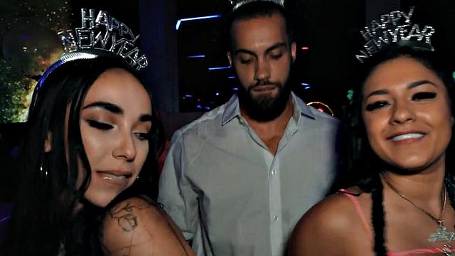 Bigbooty babes fucked in wet pussies at party by dicks