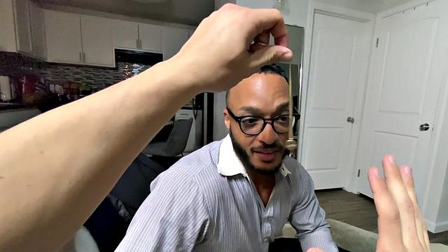 Black stud sucking before bareback in kinky session