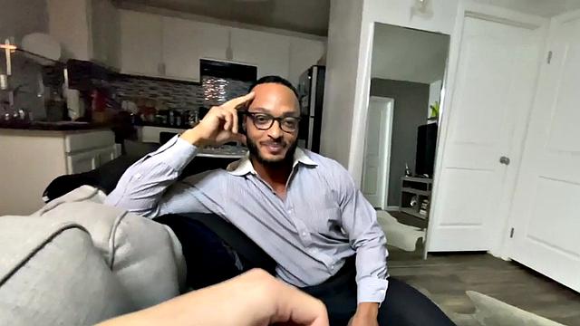 Black stud sucking before bareback in kinky session