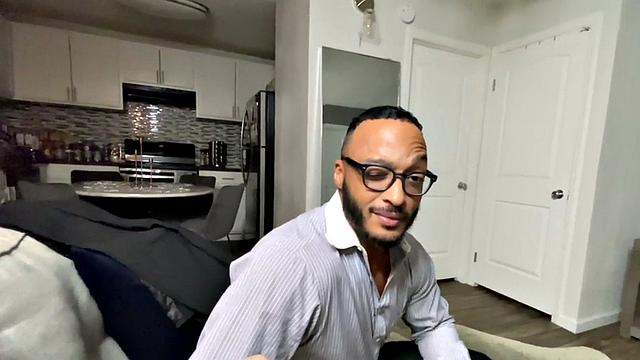 Black stud sucking before bareback in kinky session