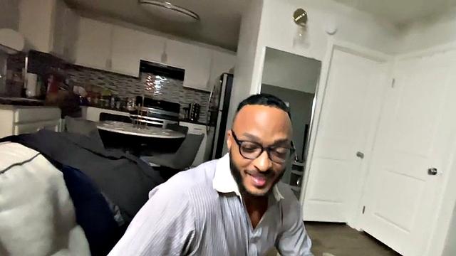 Black stud sucking before bareback in kinky session