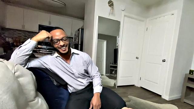 Black stud sucking before bareback in kinky session