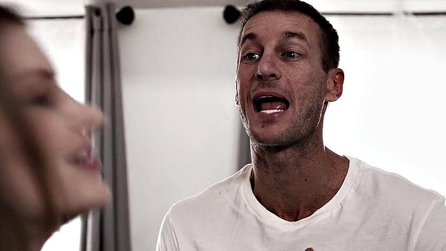 Gagging hairy slut fucked in missionary by perverted fucker