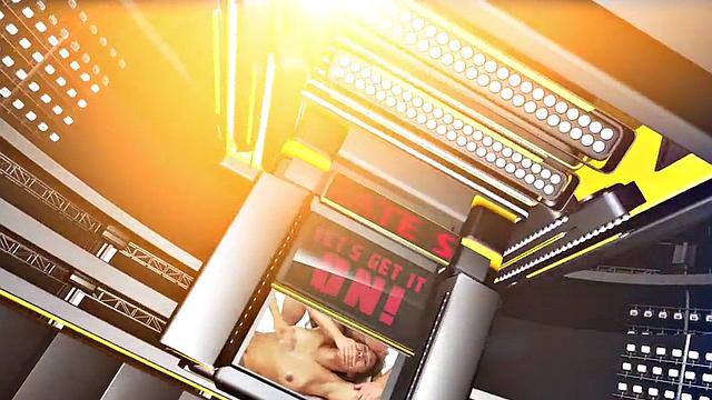 Wrestling lez strapon fucked in mouth by Ebony