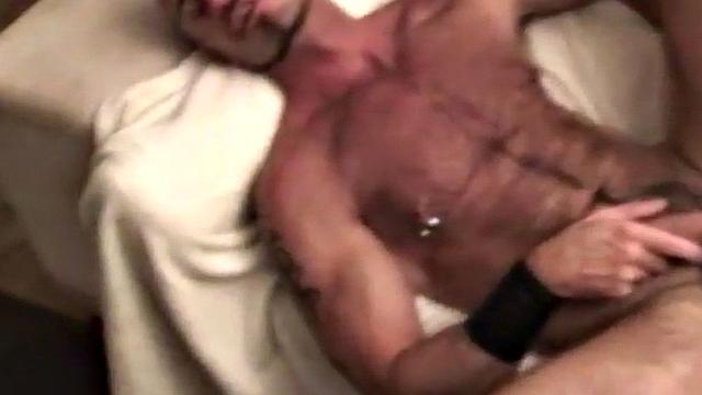 Masked German amateur DILF barebacked in sling by a top