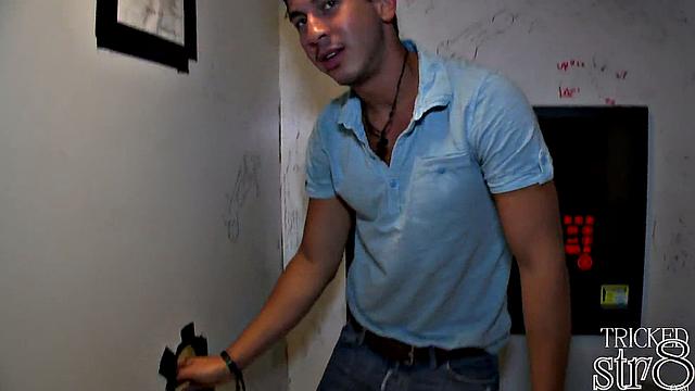 Gullible straight guy trying gay gloryhole