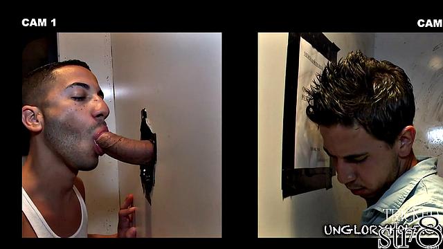 Gullible straight guy trying gay gloryhole