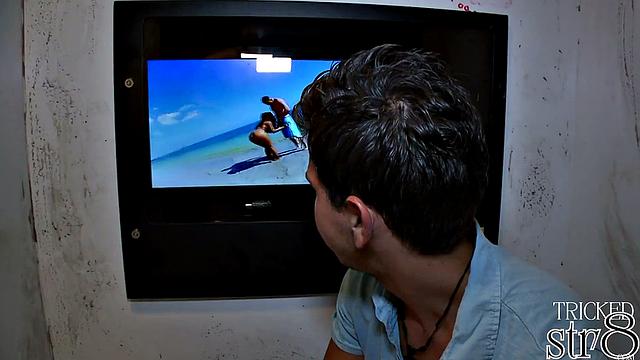 Gullible straight guy trying gay gloryhole